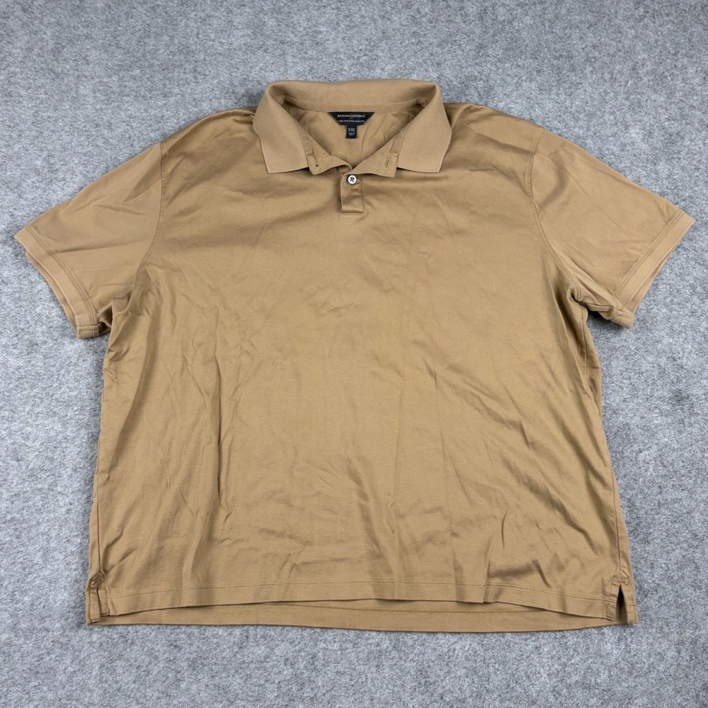 Banana Republic Luxe Touch Performance Polo Mens XXL Tan Brown Short Sleeve